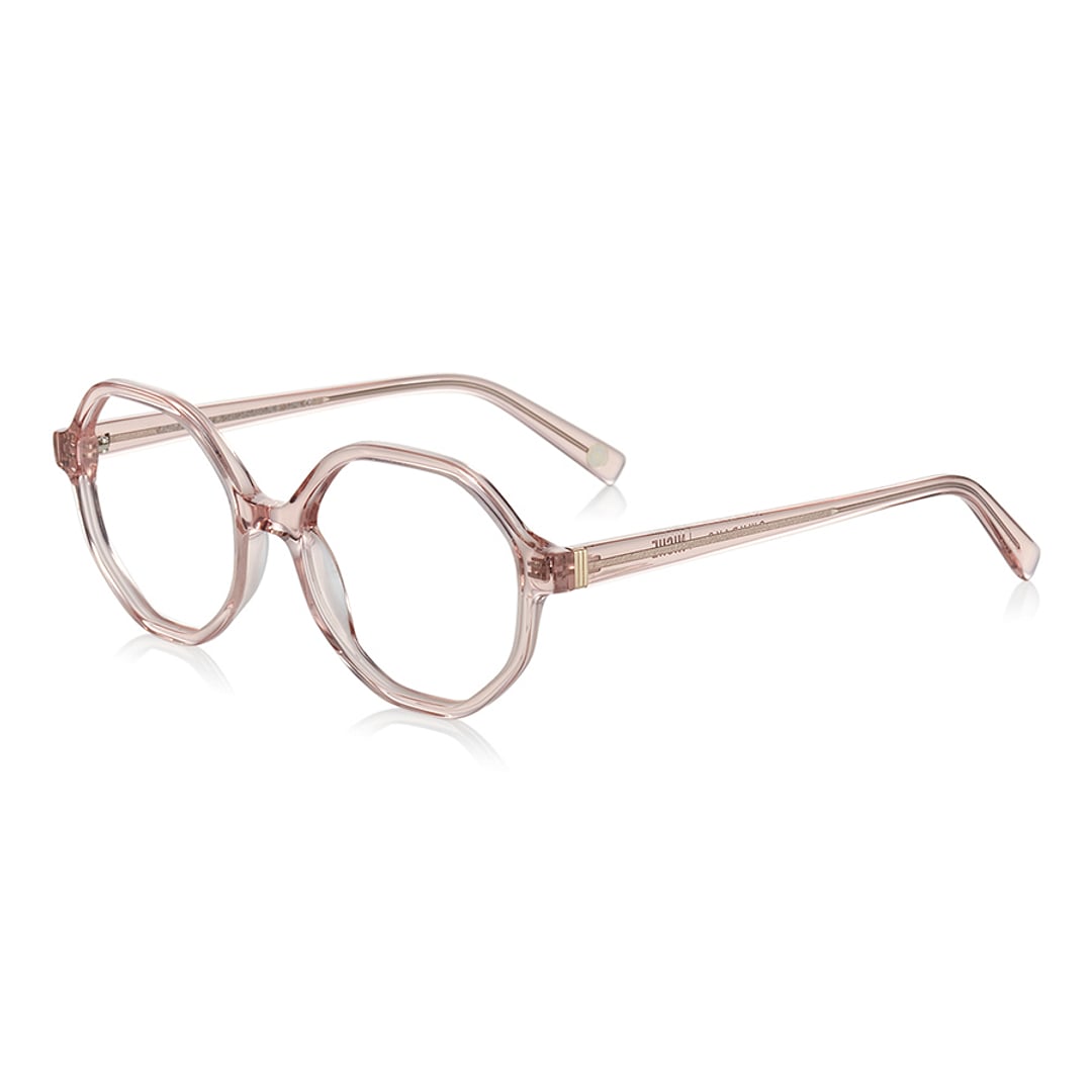 +NICHE Pink Transparent Full Rim Polygon left side