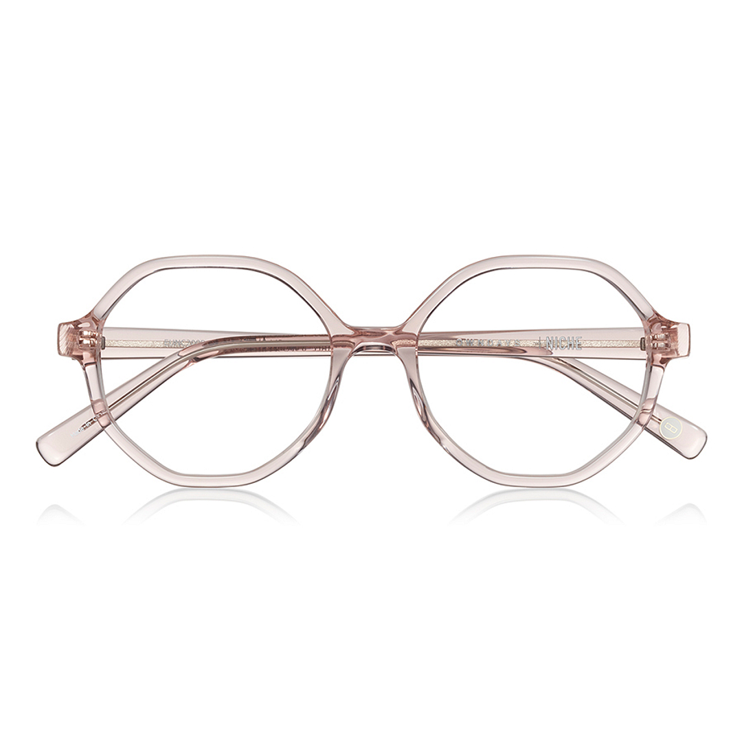 +NICHE Pink Transparent Full Rim Polygon right side