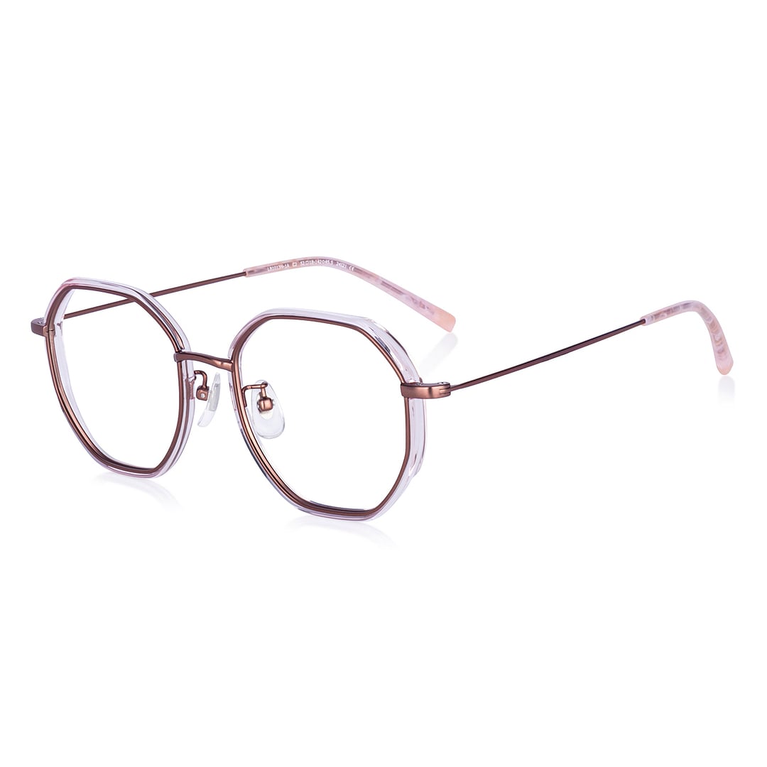 +NICHE Light Brown Full Rim Polygon left side