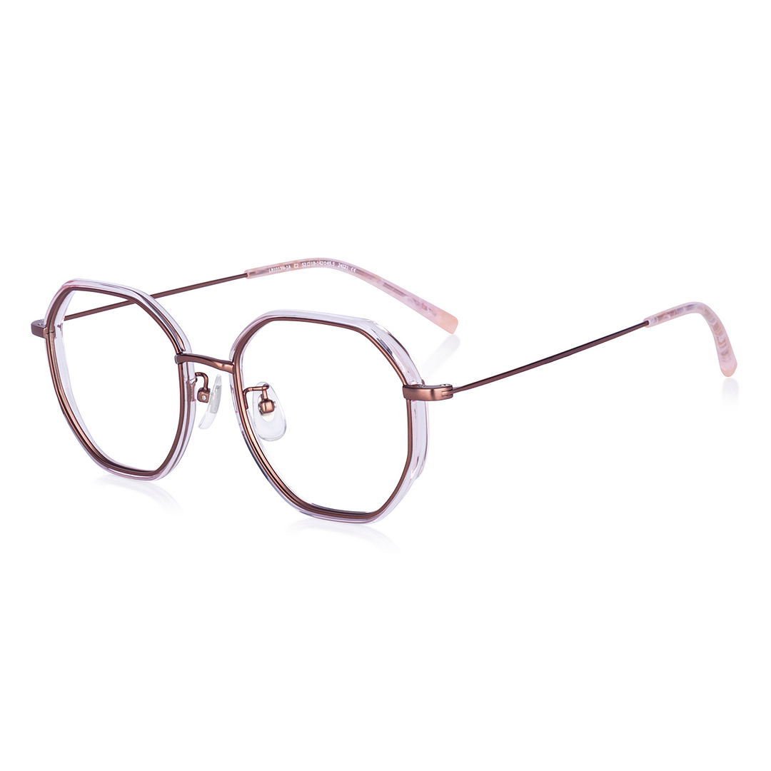 +NICHE Light Brown Full Rim Polygon left side