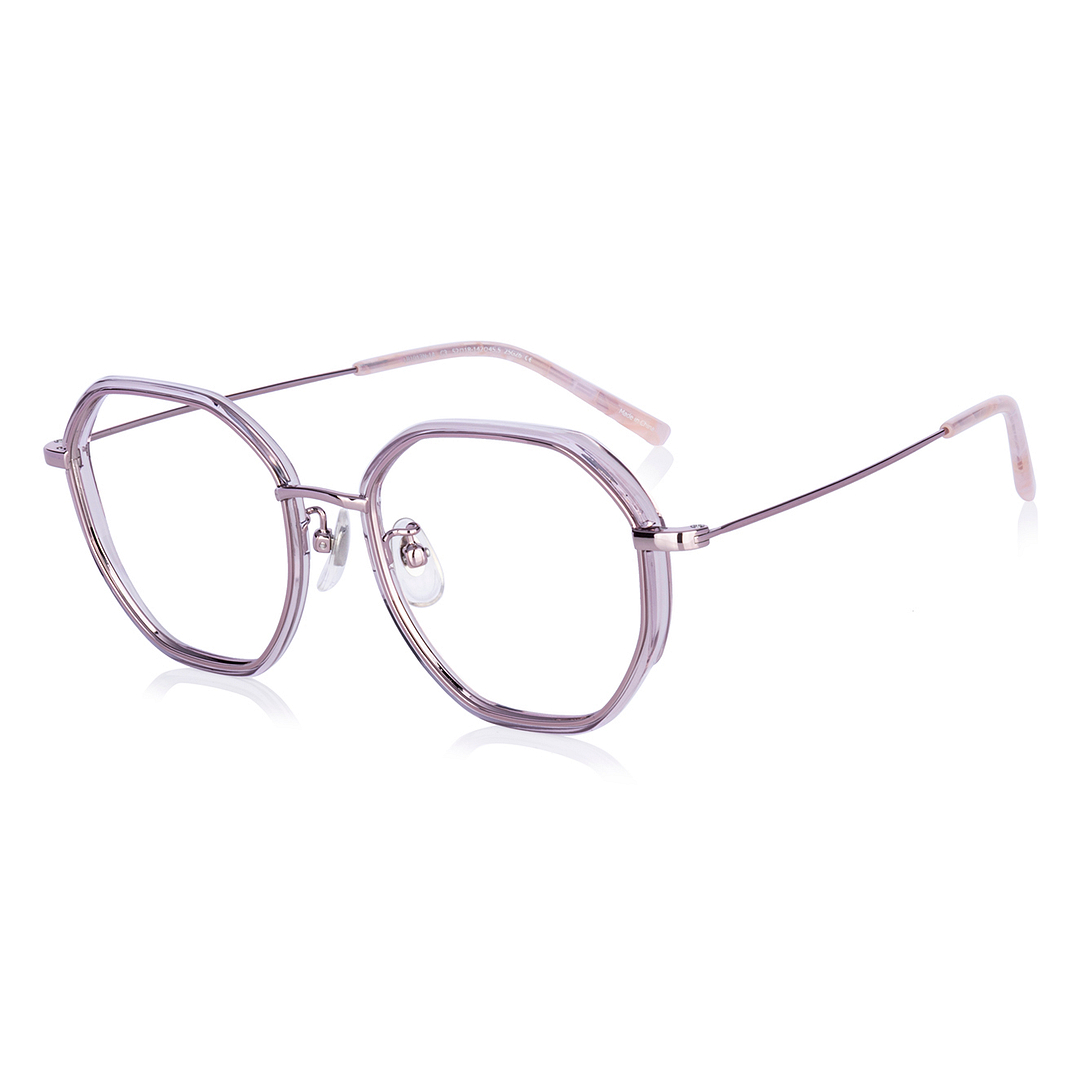 +NICHE Pink Transparent Full Rim Polygon left side