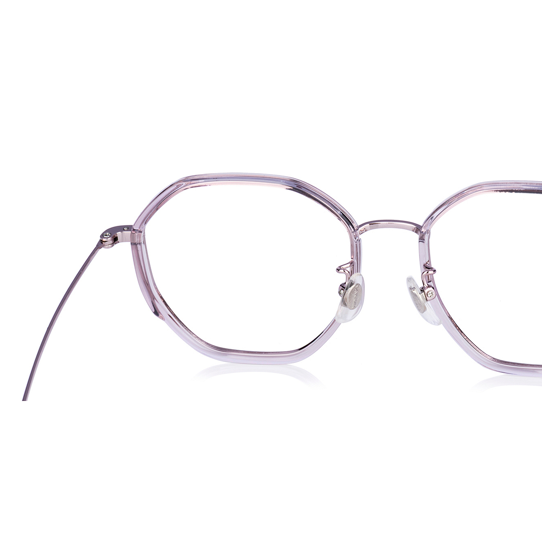 +NICHE Pink Transparent Full Rim Polygon left side