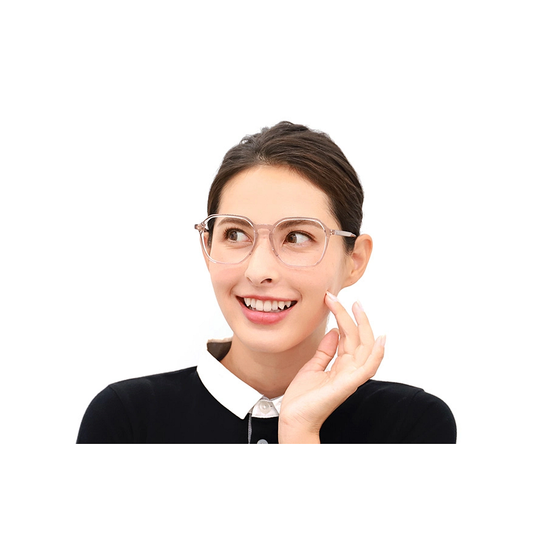 +NICHE Clear Pink Full Rim Square left side