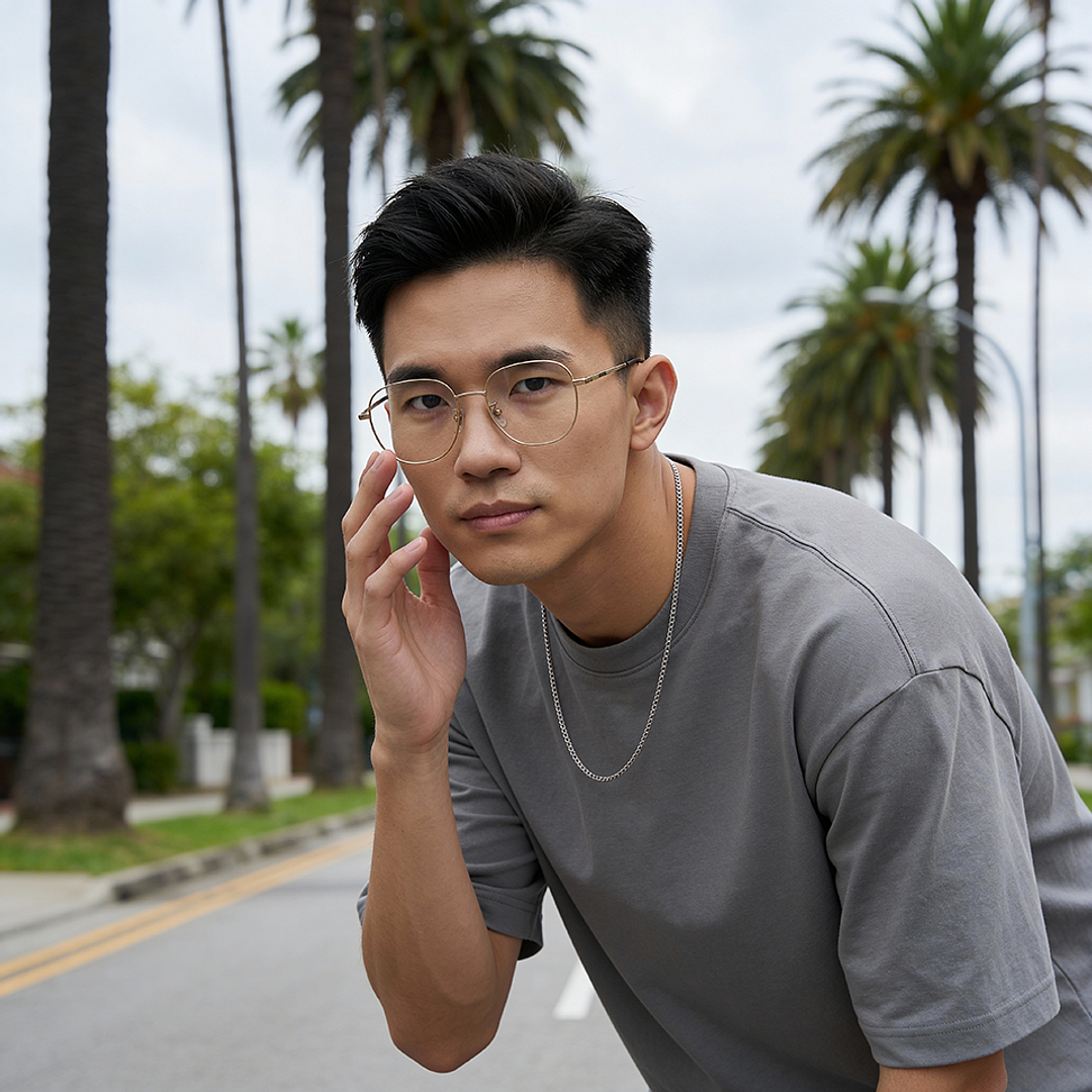 +NICHE Gold Full Rim Boston left side