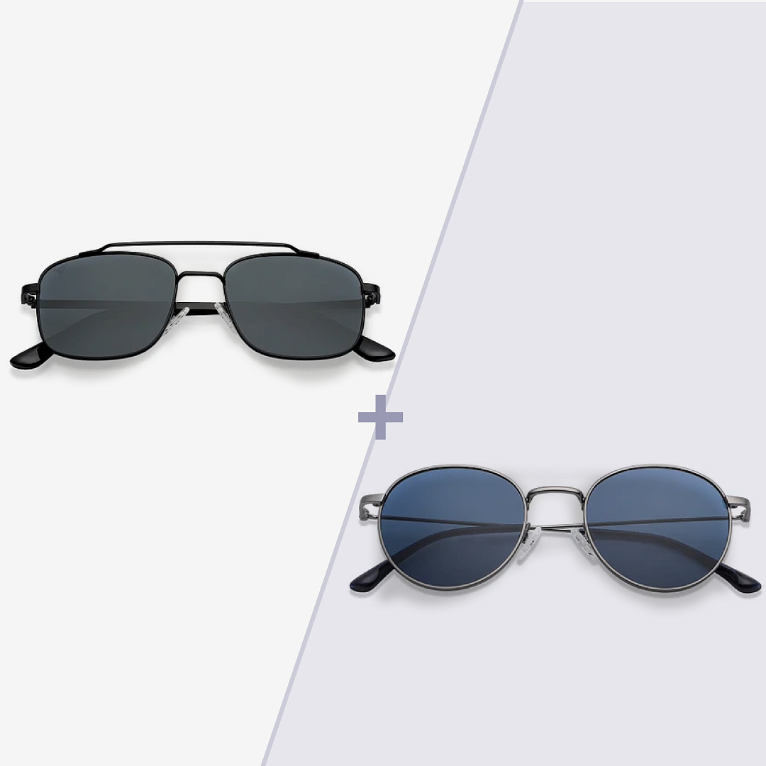 Grey Black Full Rim Rectangle Vincent Chase METAL SUN VC S14078