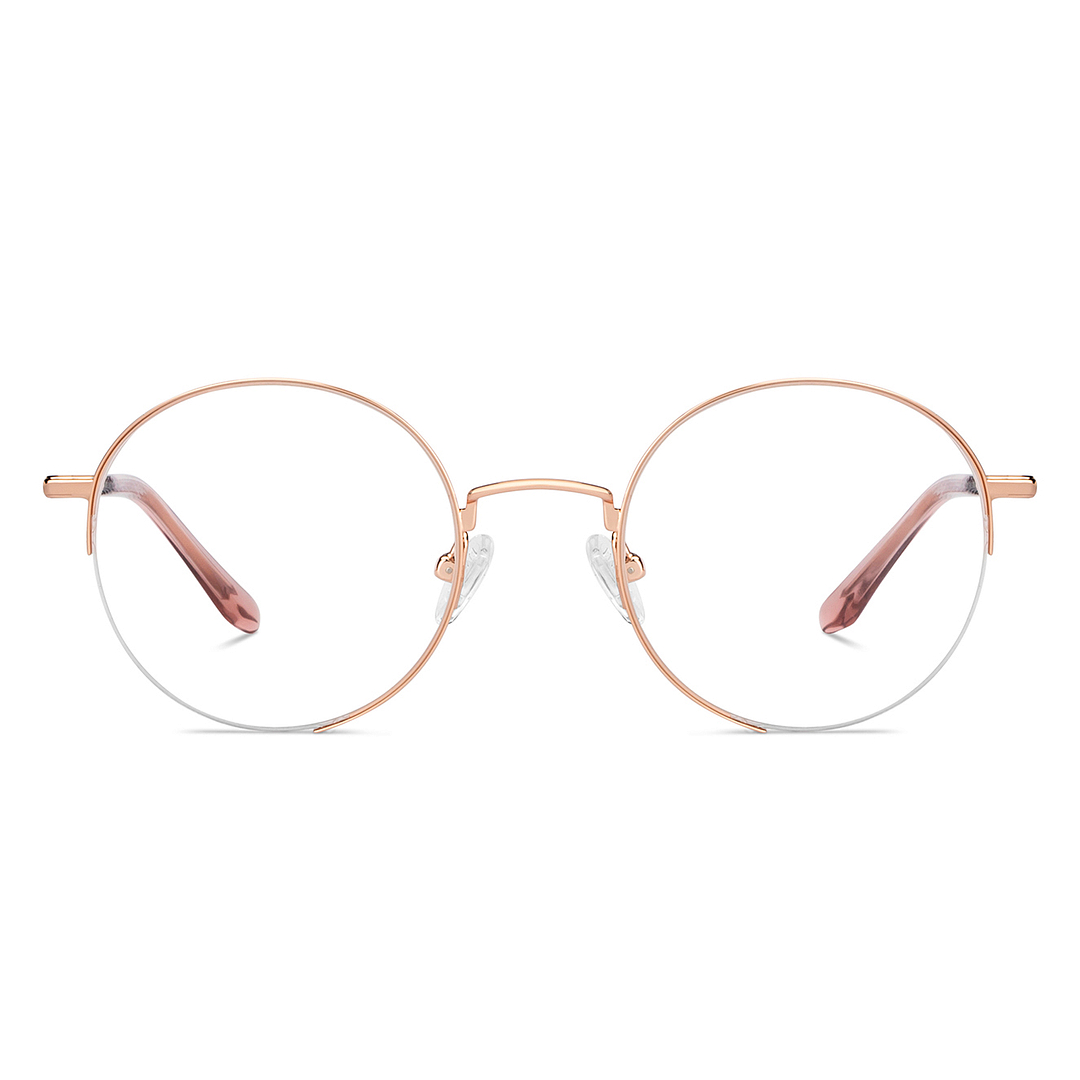OJOS Gold Half Rim Round left side