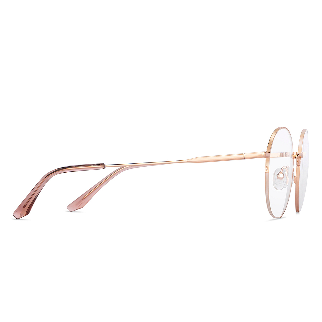 OJOS Gold Half Rim Round left side