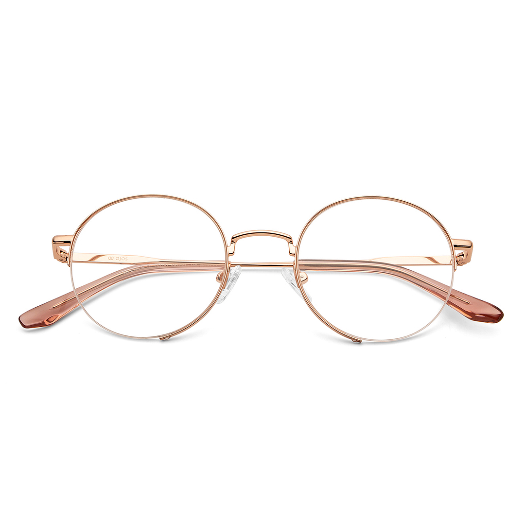 OJOS Gold Half Rim Round left side
