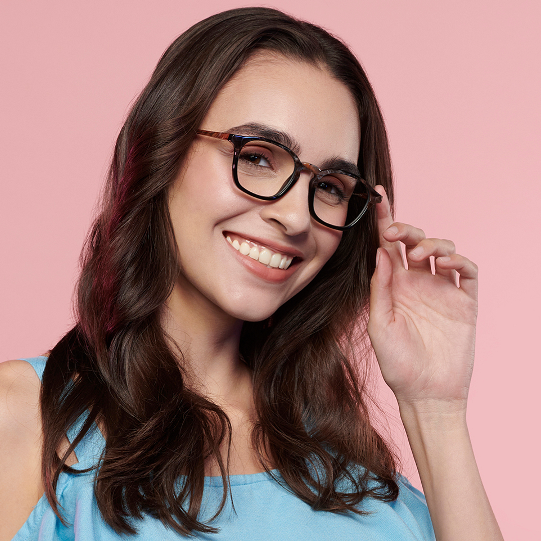 OJOS Dark Brown Full Rim Rectangle left side