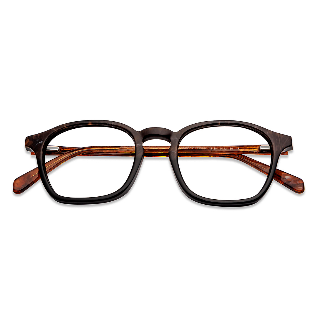 OJOS Dark Brown Full Rim Rectangle left side