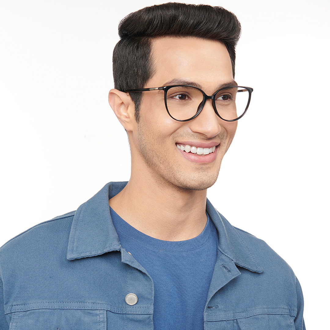 OJOS Black Full Rim Cat Eye left side