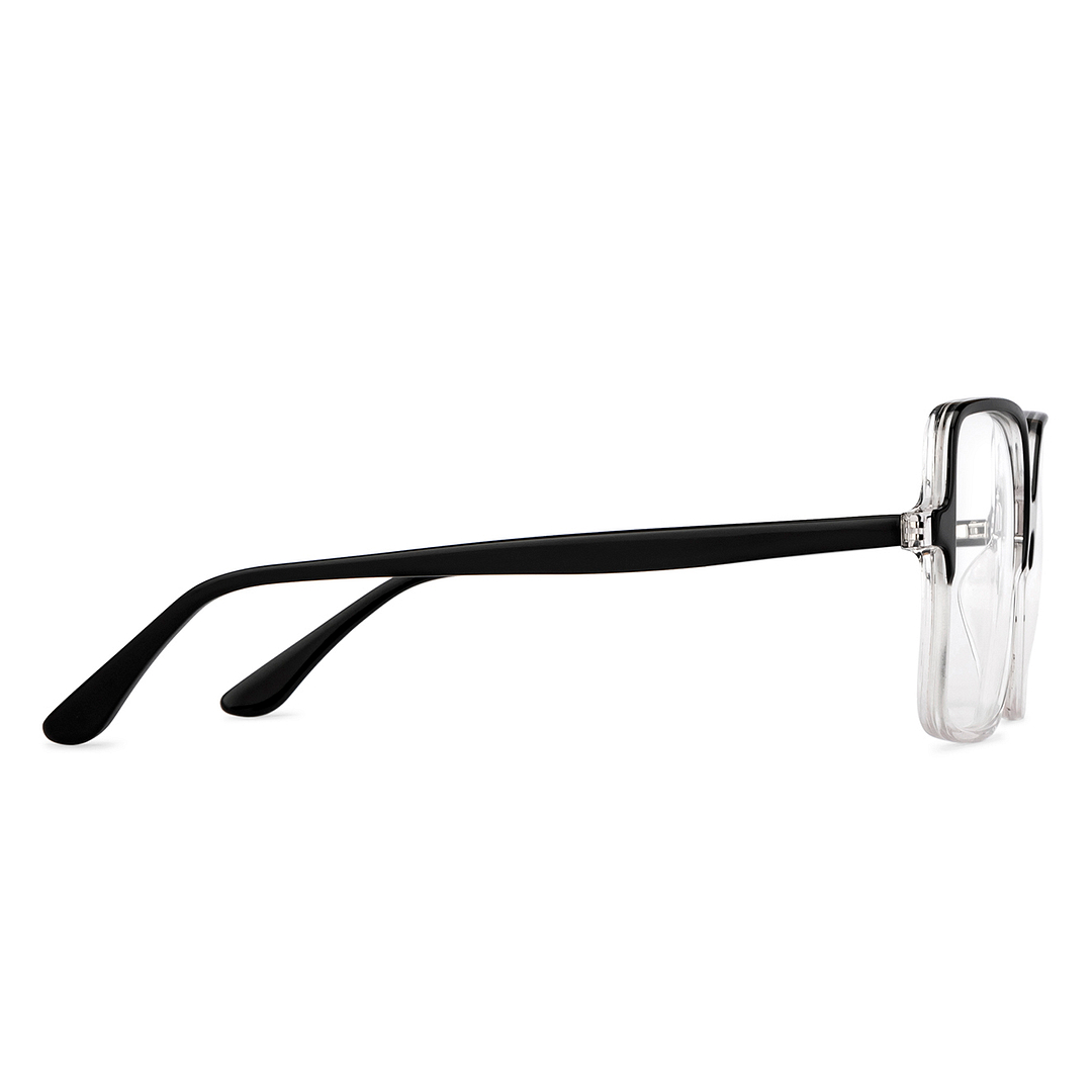 OJOS Black Transparent Full Rim Square left side