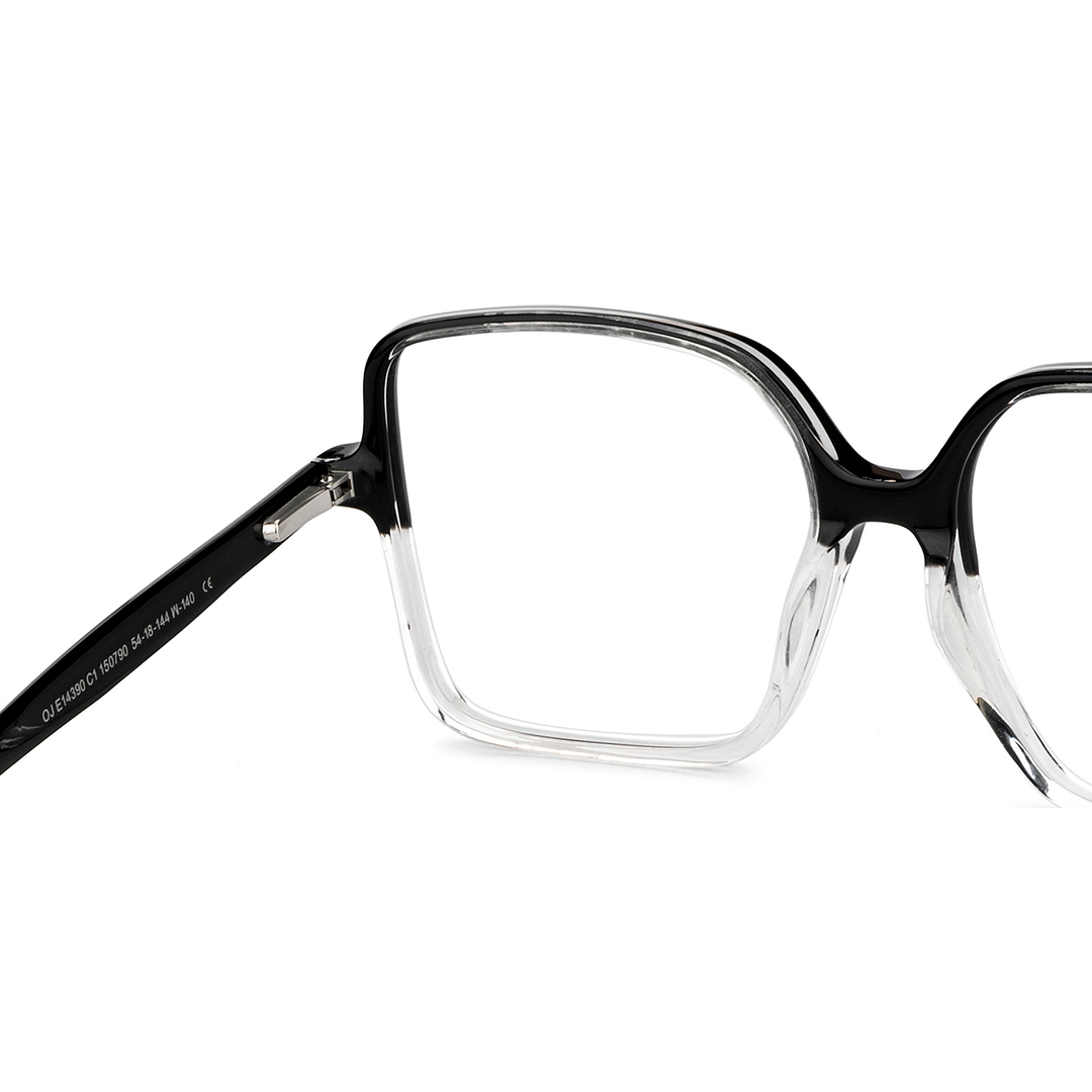 OJOS Black Transparent Full Rim Square right side