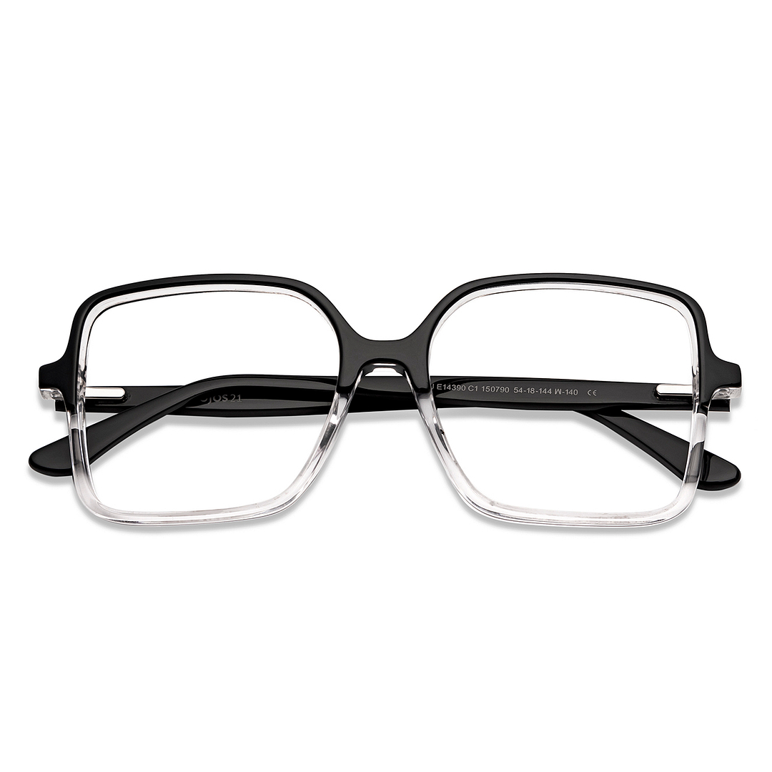 OJOS Black Transparent Full Rim Square left side