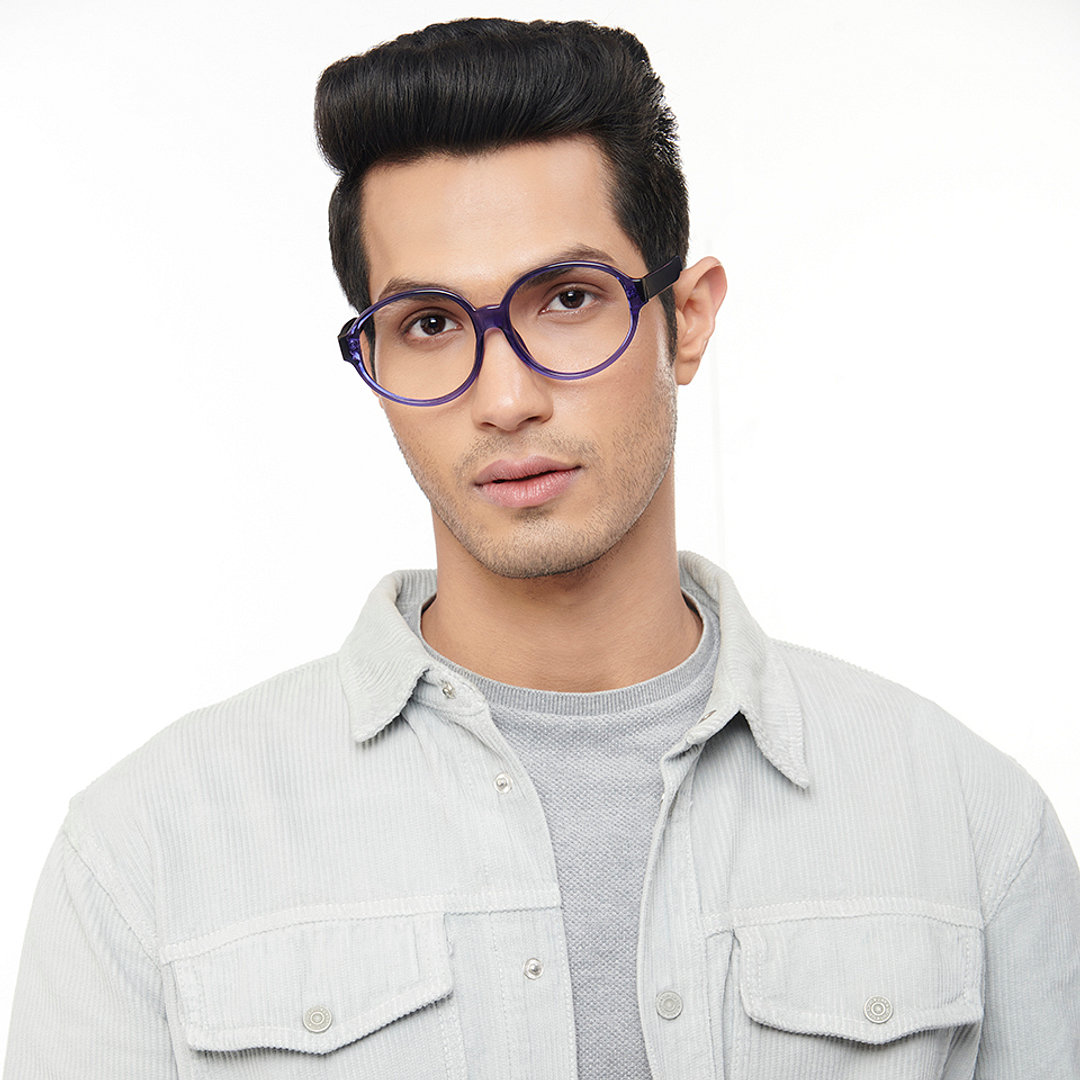 OJOS Sky Blue Full Rim Round right side