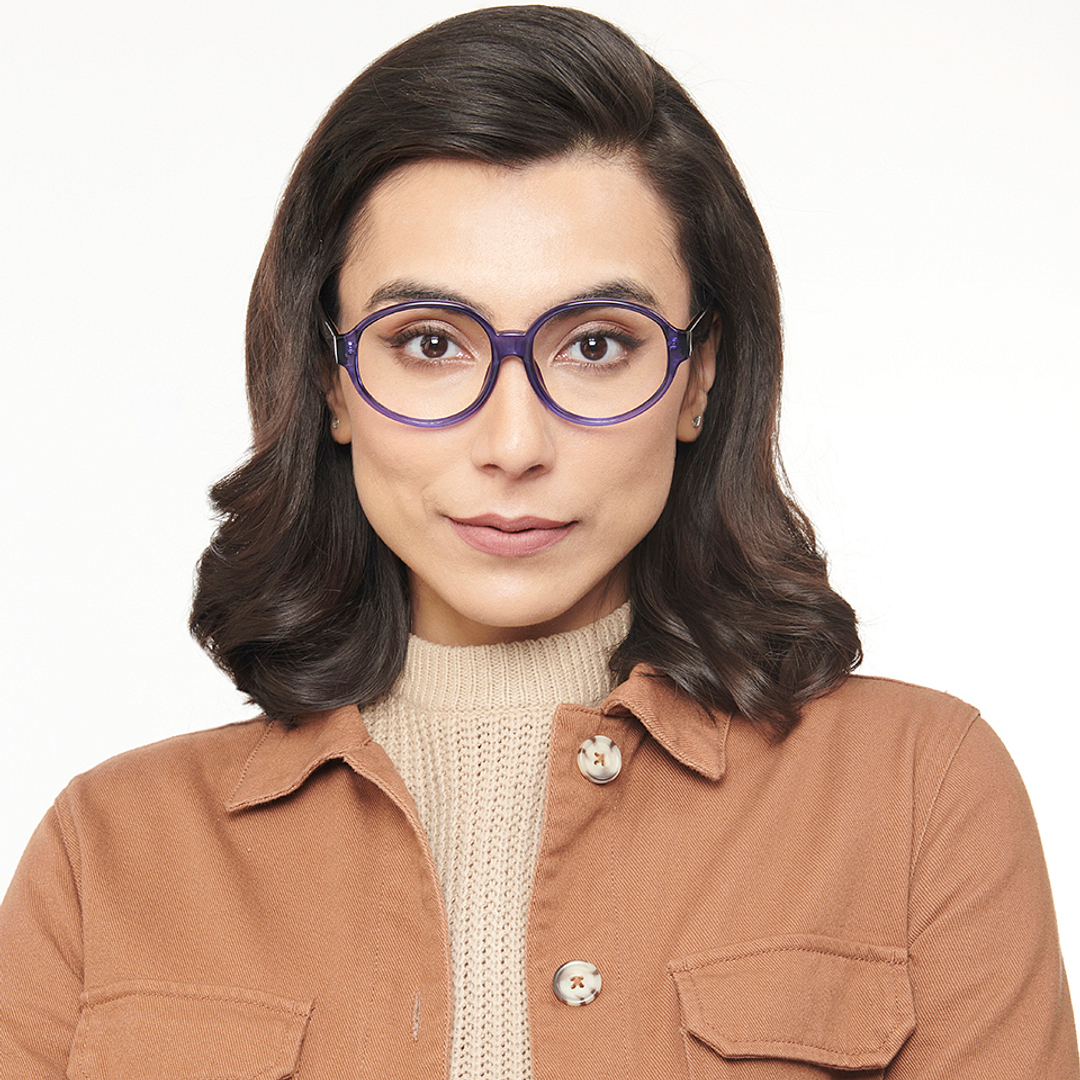 OJOS Sky Blue Full Rim Round right side