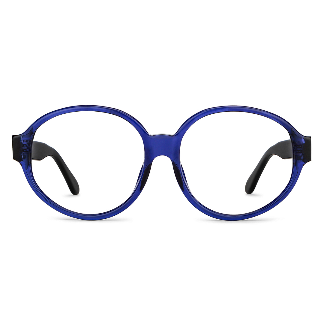 OJOS Sky Blue Full Rim Round left side