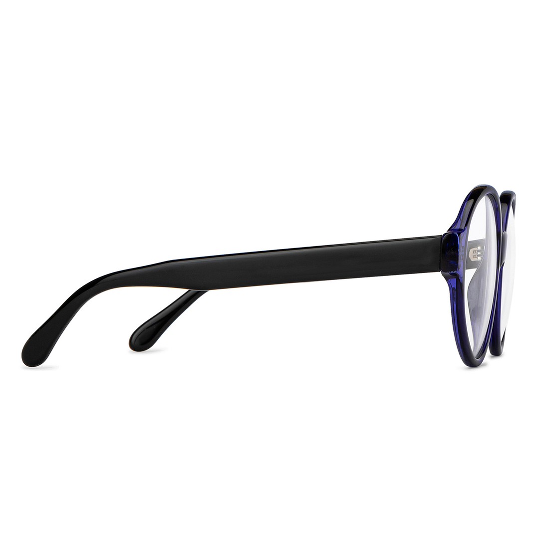 OJOS Sky Blue Full Rim Round left side