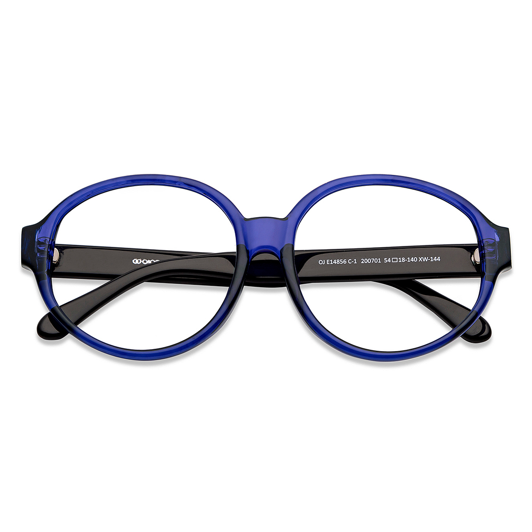 OJOS Sky Blue Full Rim Round left side