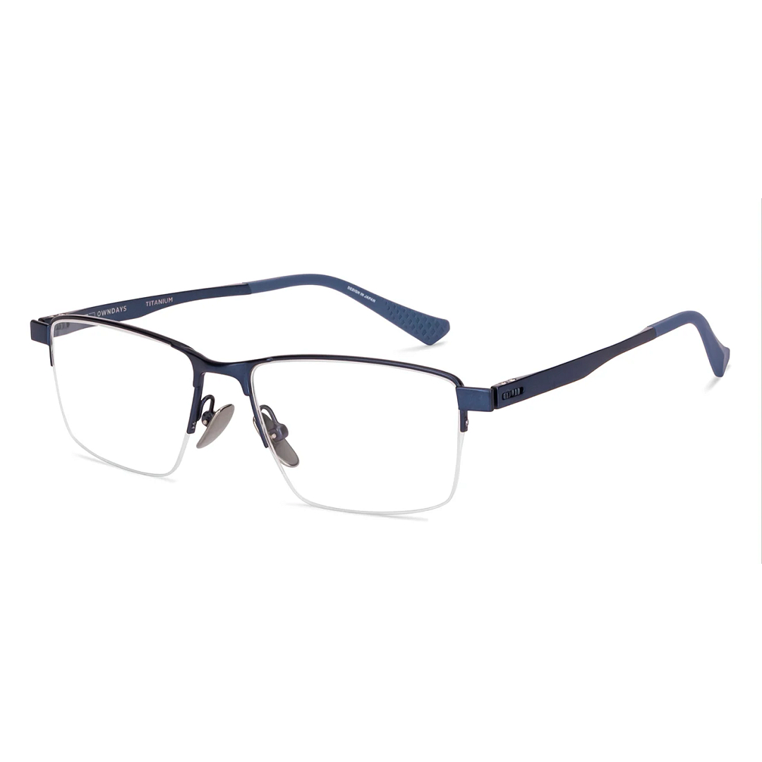 Buy Blue Half Rim Rectangle OWNDAYS Titanium OD E50052 XW