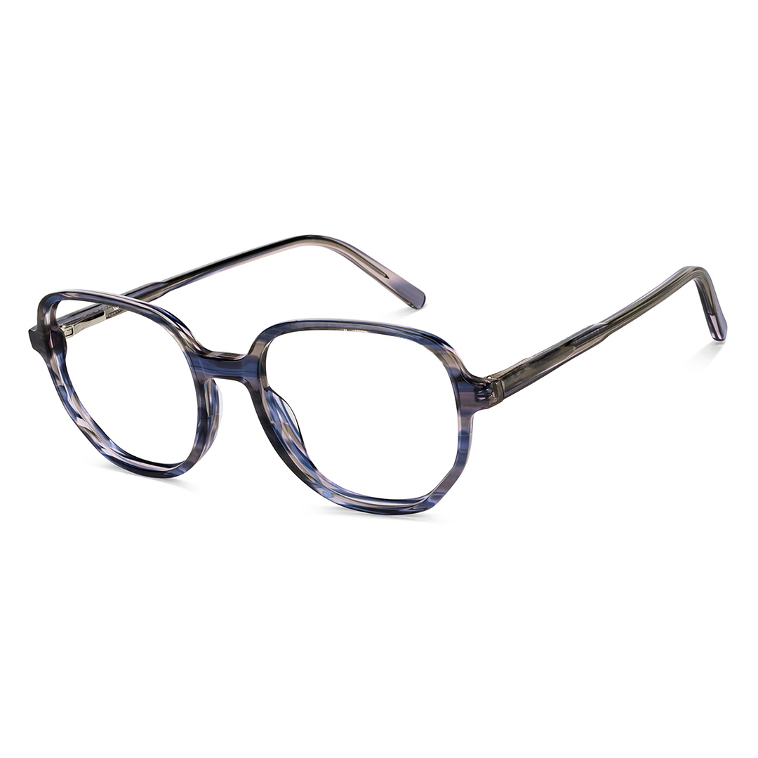 OJOS Blue Transparent Full Rim Geometric right side