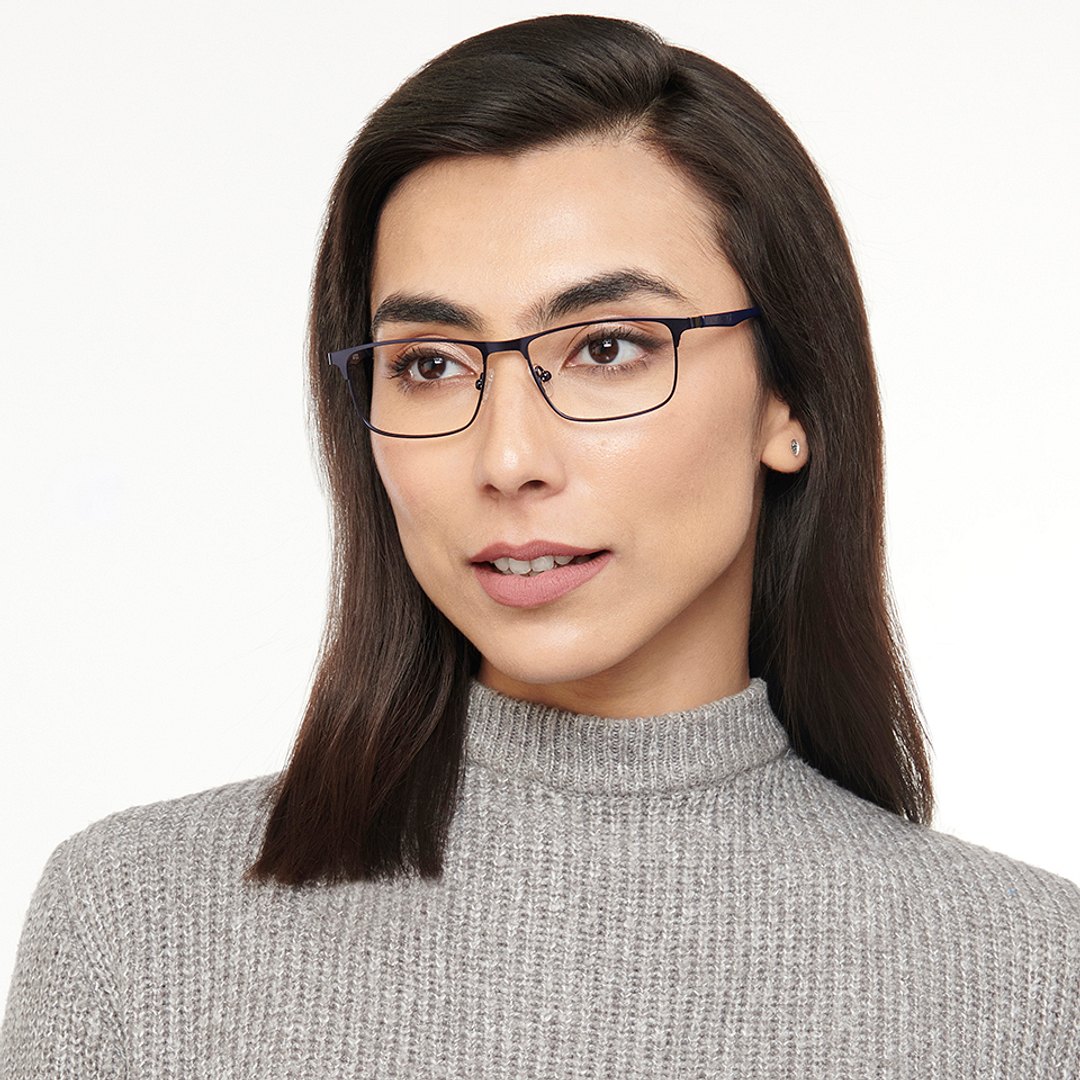 OJOS Sky Blue Full Rim Rectangle right side