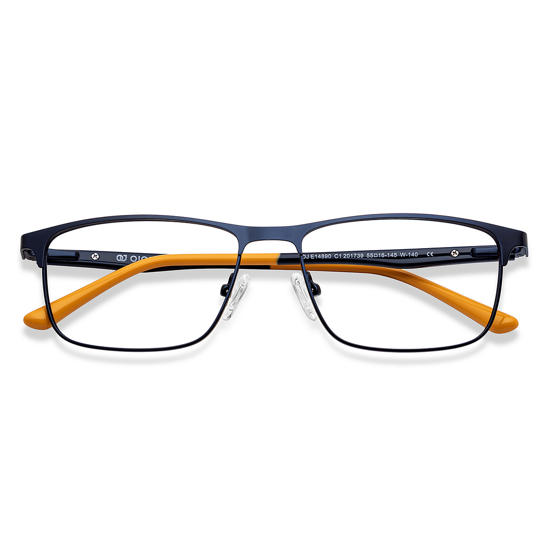 OJOS Sky Blue Full Rim Rectangle left side