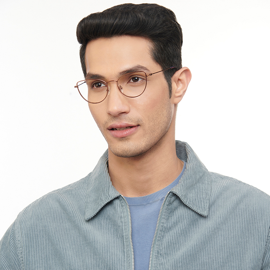 OJOS Light Brown Full Rim Cat Eye left side