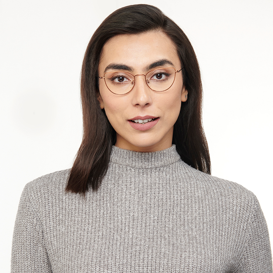 OJOS Light Brown Full Rim Cat Eye right side