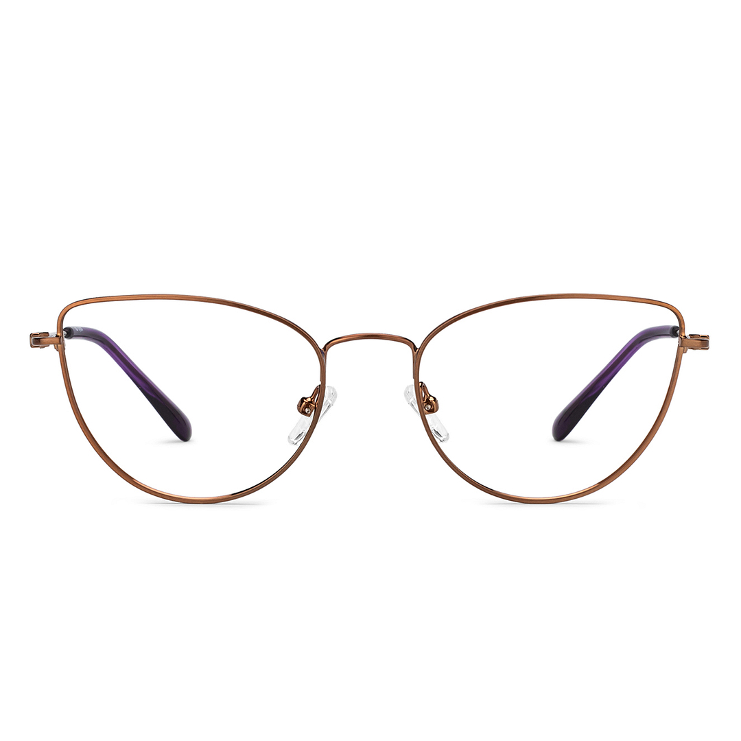 OJOS Light Brown Full Rim Cat Eye left side