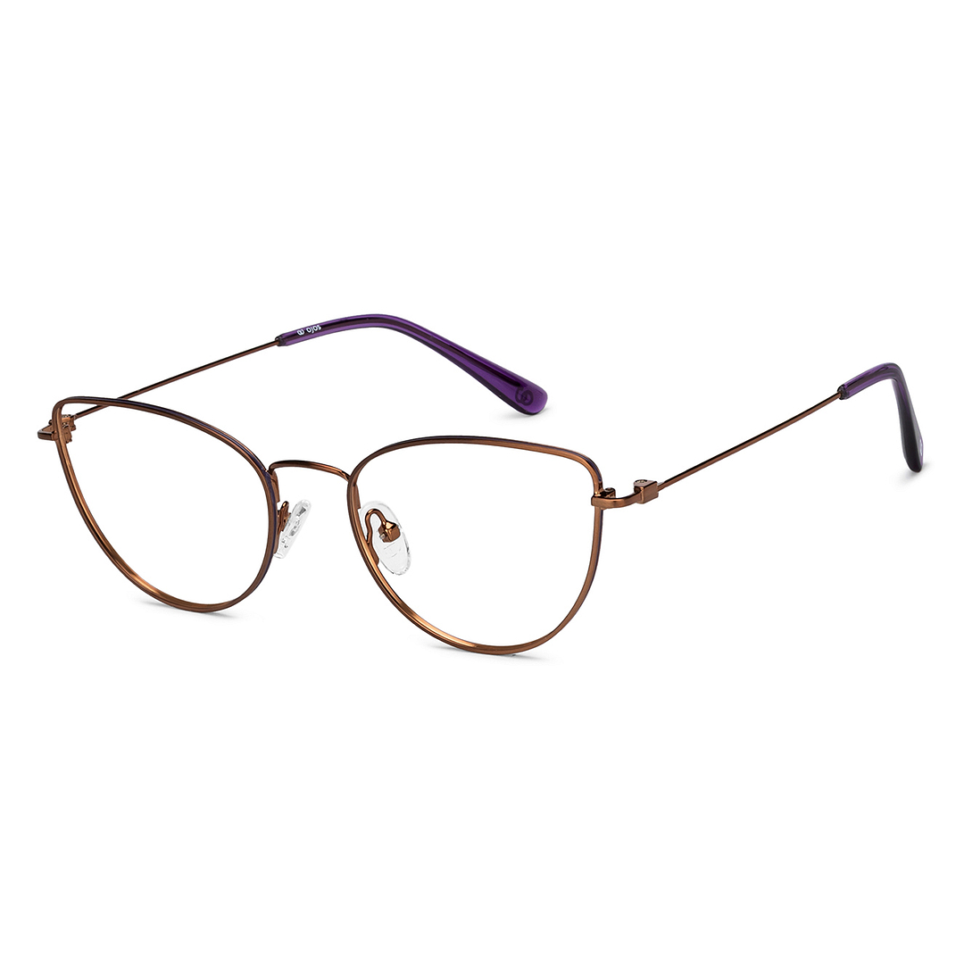 OJOS Light Brown Full Rim Cat Eye right side