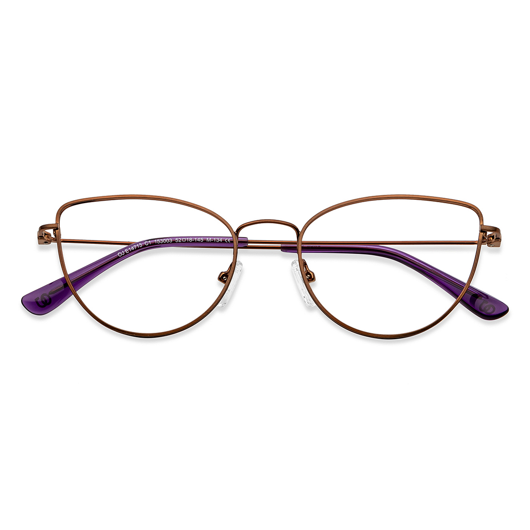 OJOS Light Brown Full Rim Cat Eye left side