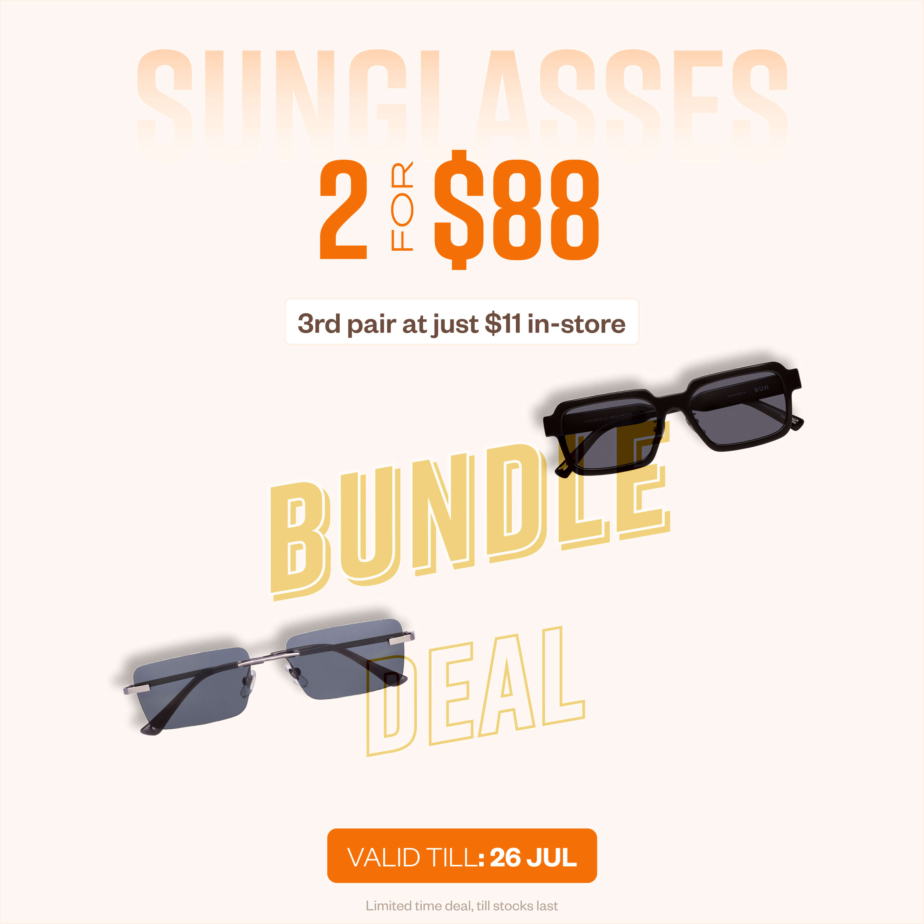 OWNDAYS Buy 2 Sunglasses for 88 Dollar left side