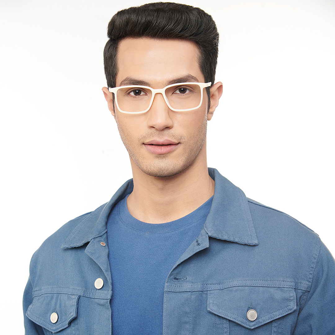 OJOS White Full Rim Rectangle right side