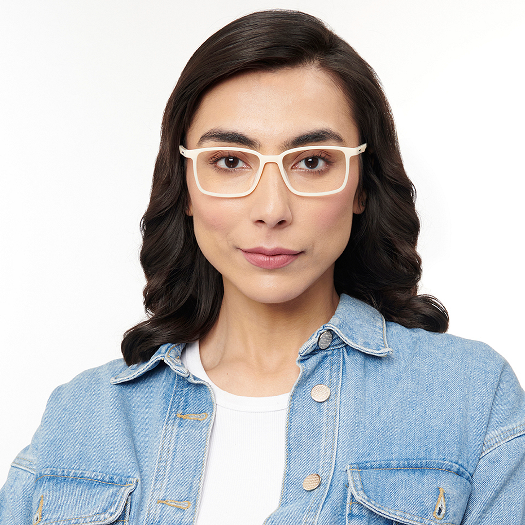 OJOS White Full Rim Rectangle right side