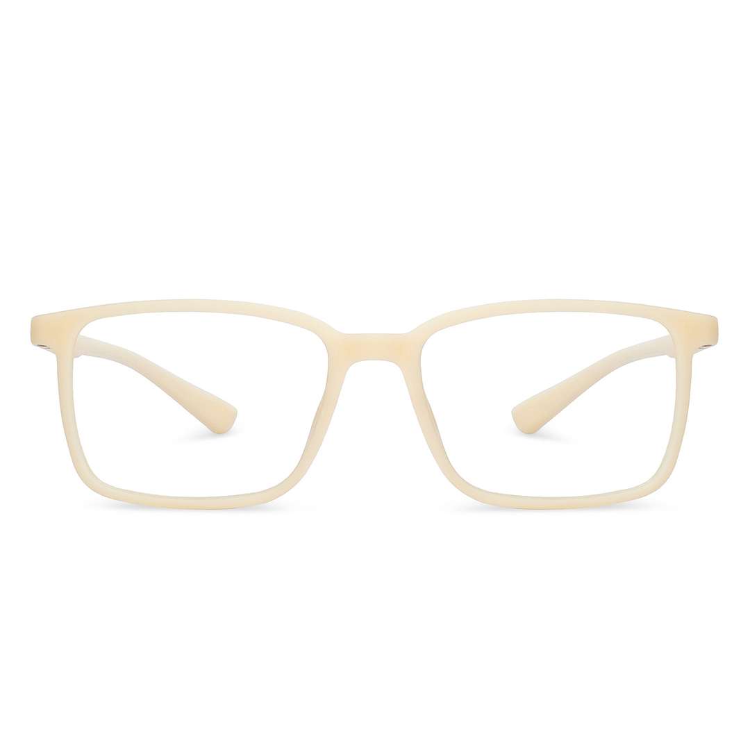 OJOS White Full Rim Rectangle left side