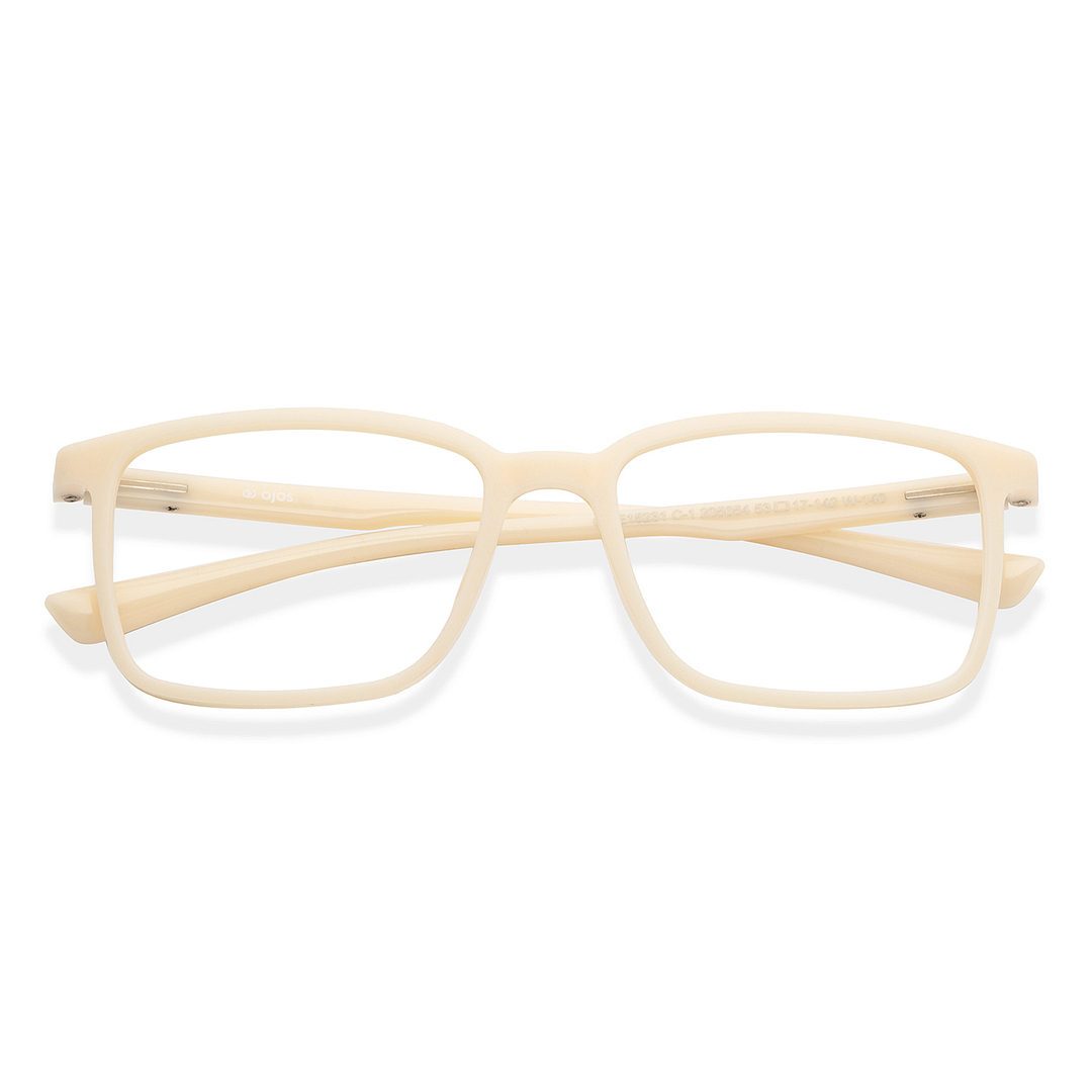 OJOS White Full Rim Rectangle left side