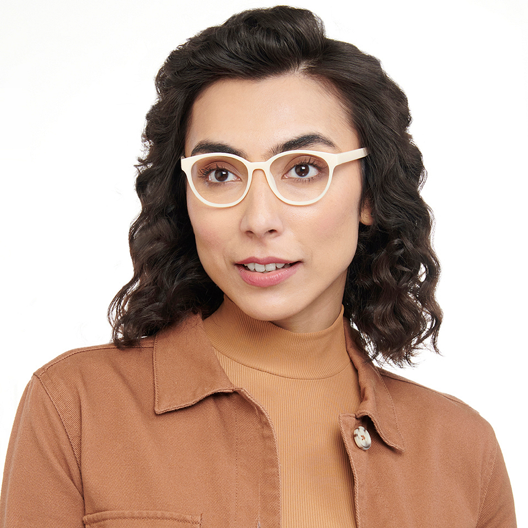 OJOS White Full Rim Round right side