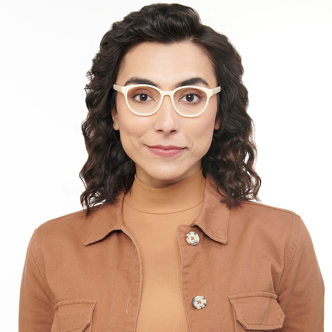 OJOS White Full Rim Round left side