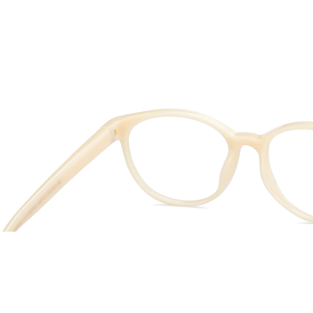 OJOS White Full Rim Round right side