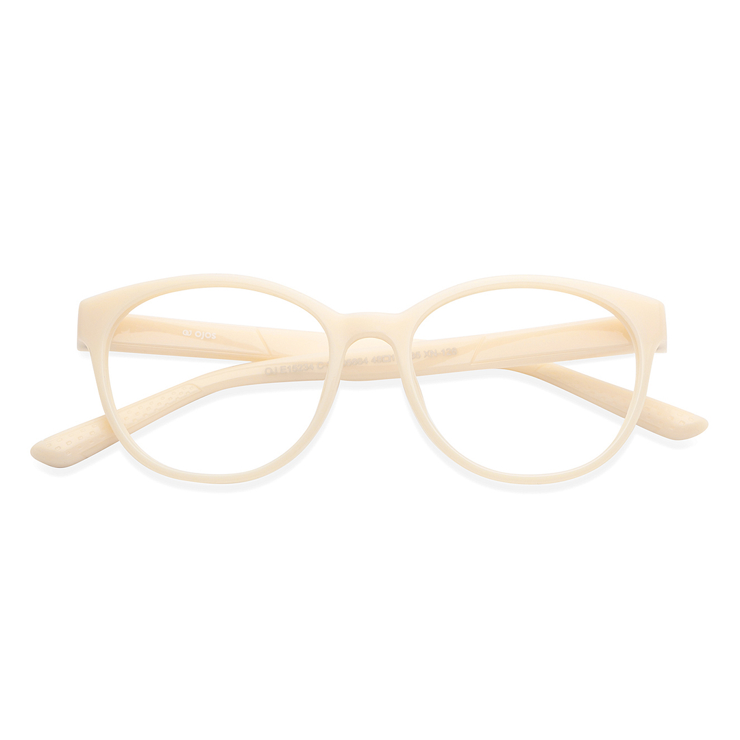 OJOS White Full Rim Round left side