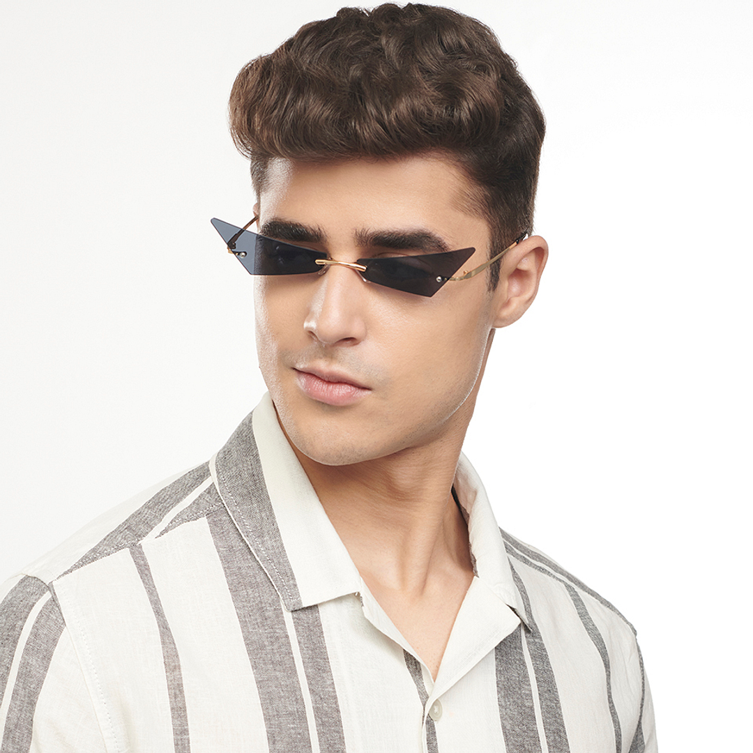 OJOS Gold Rimless Cat Eye right side