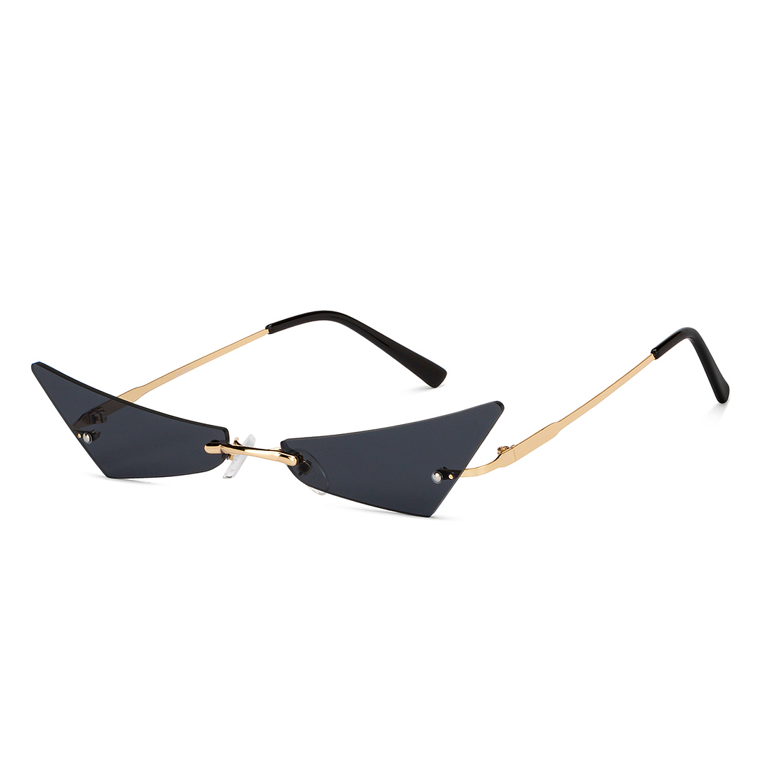 OJOS Gold Rimless Cat Eye left side