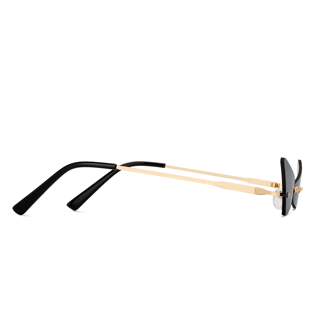 OJOS Gold Rimless Cat Eye left side