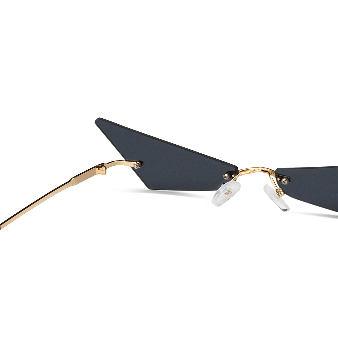 OJOS Gold Rimless Cat Eye right side