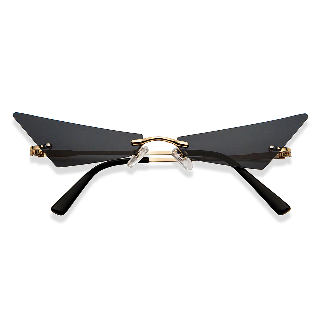 OJOS Gold Rimless Cat Eye left side