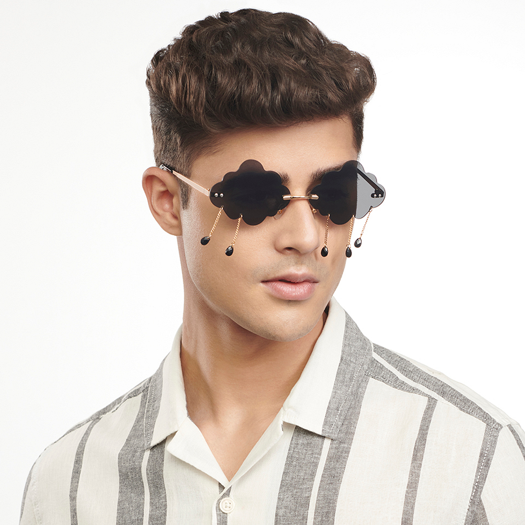 OJOS Gold Rimless Geometric right side