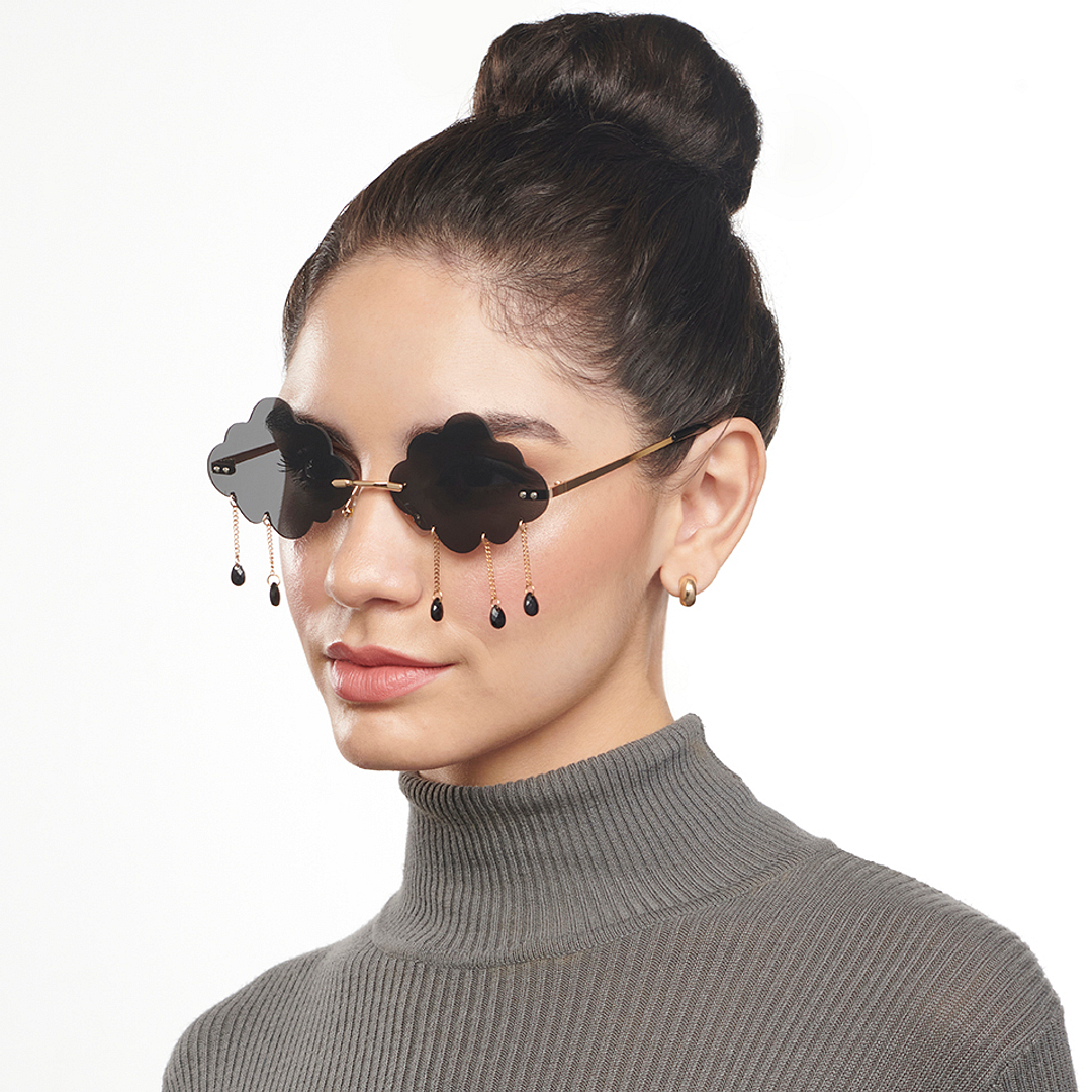 OJOS Gold Rimless Geometric right side