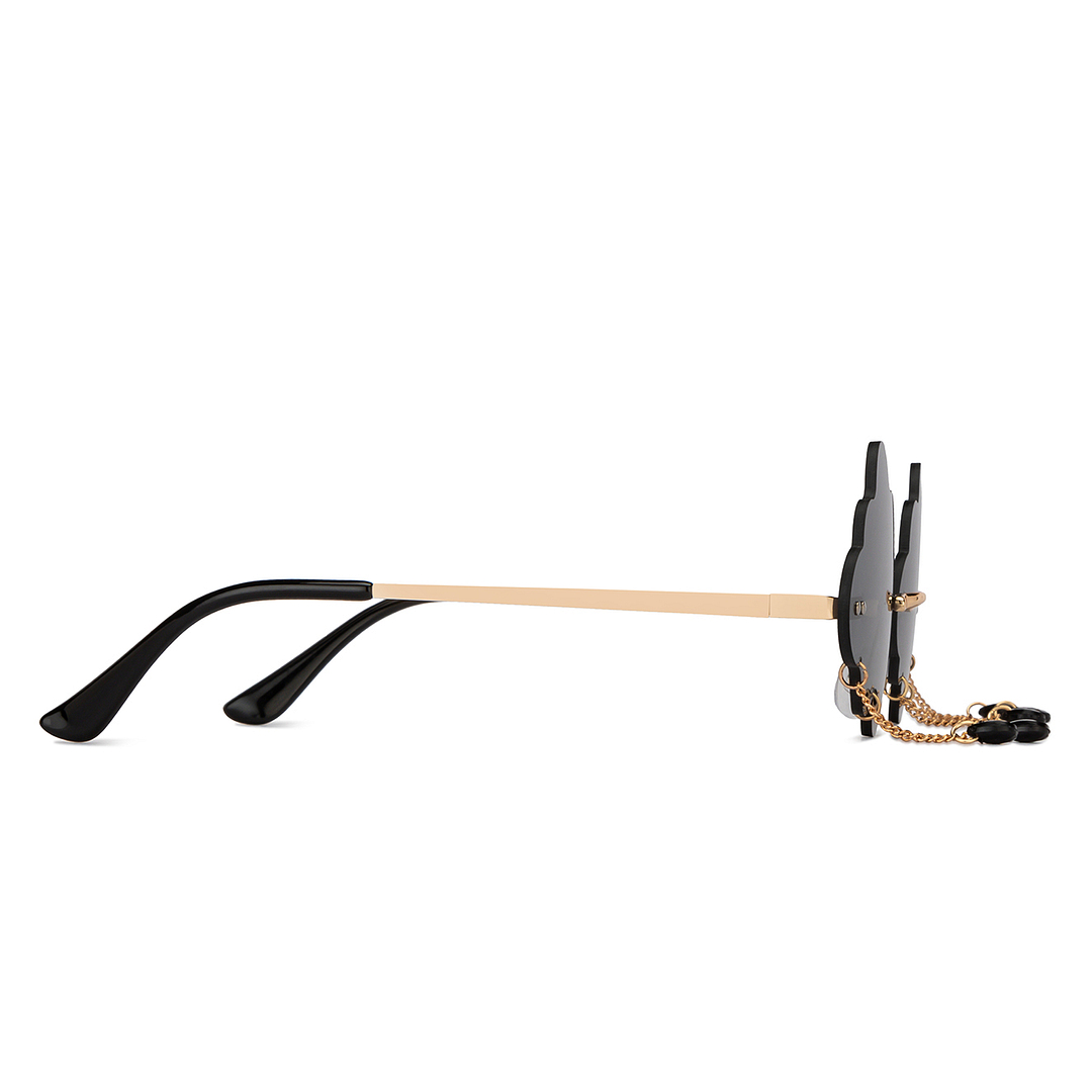 OJOS Gold Rimless Geometric left side