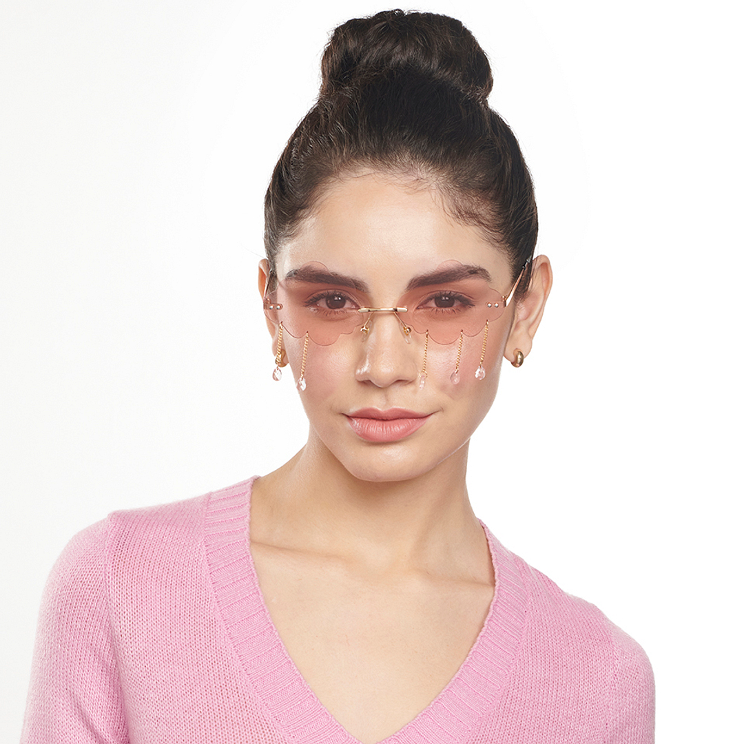 OJOS Gold Rimless Geometric right side